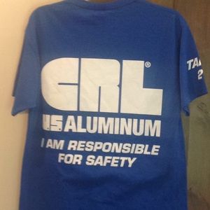 E874399A) 4 pc lot CRL US Aluminum Royal T-shirt Sz. M -NWOT (less than $3 each)